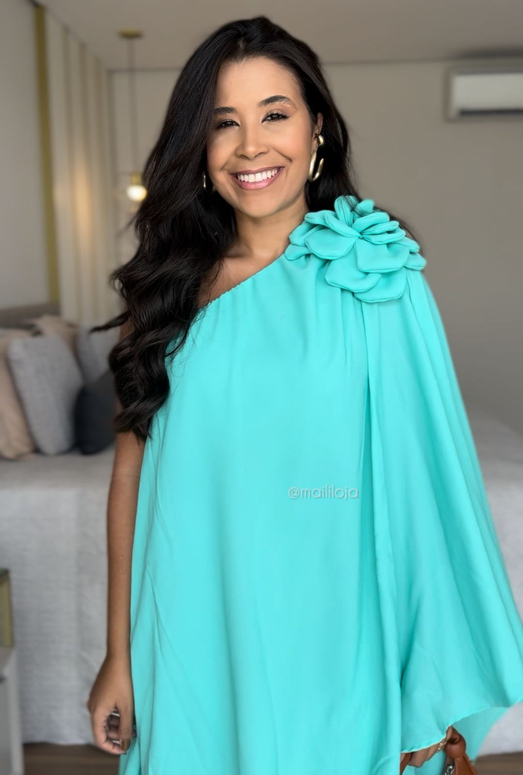 Vestido Mia- Ombro Só Flor Chifon