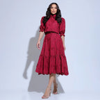 Conjunto Feminino Richelieu 3D Vermelho Bordado Luma