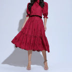 Conjunto Feminino Richelieu 3D Vermelho Bordado Luma