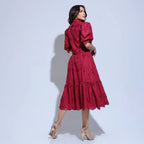 Conjunto Feminino Richelieu 3D Vermelho Bordado Luma