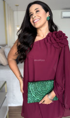 Vestido Mia- Ombro Só Flor Chifon