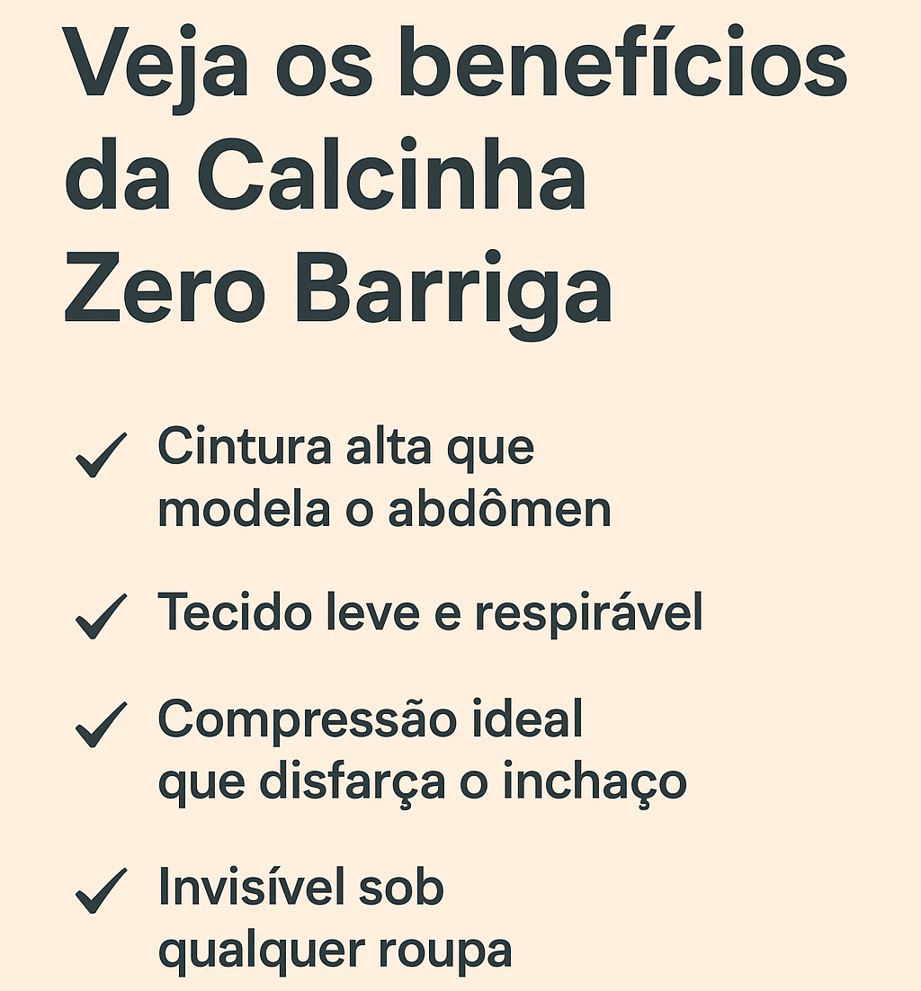 KIt 5 Calcinhas Zero Barriga