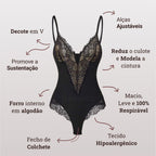 Body Modelador de Renda - Luxo Slim + Brinde Calcinha Modeladora