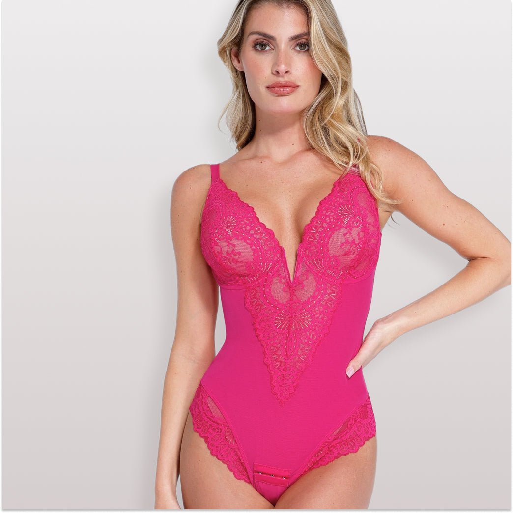 Body Modelador de Renda - Luxo Slim + Brinde Calcinha Modeladora
