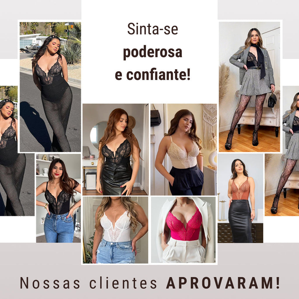 Body Modelador de Renda - Luxo Slim + Brinde Calcinha Modeladora