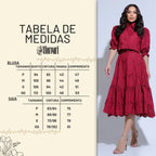 Conjunto Feminino Richelieu 3D Vermelho Bordado Luma