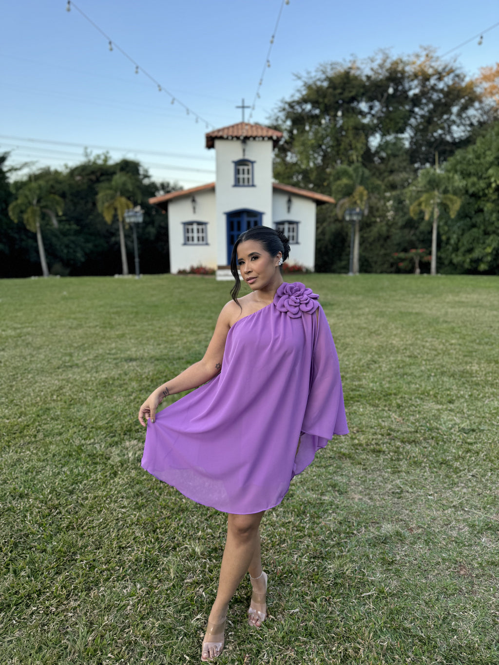 Vestido Mia- Ombro Só Flor Chifon
