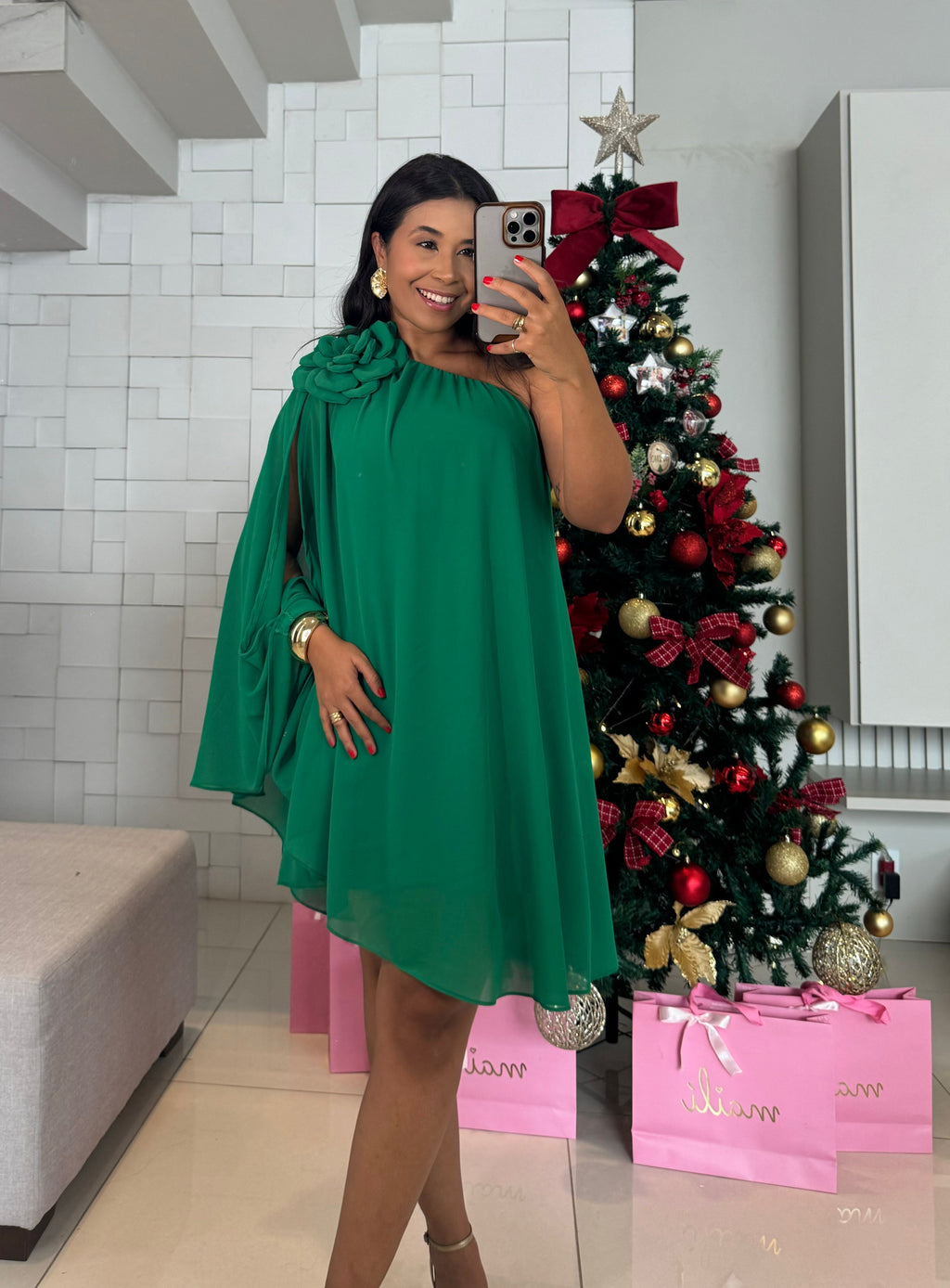 Vestido Mia- Ombro Só Flor Chifon