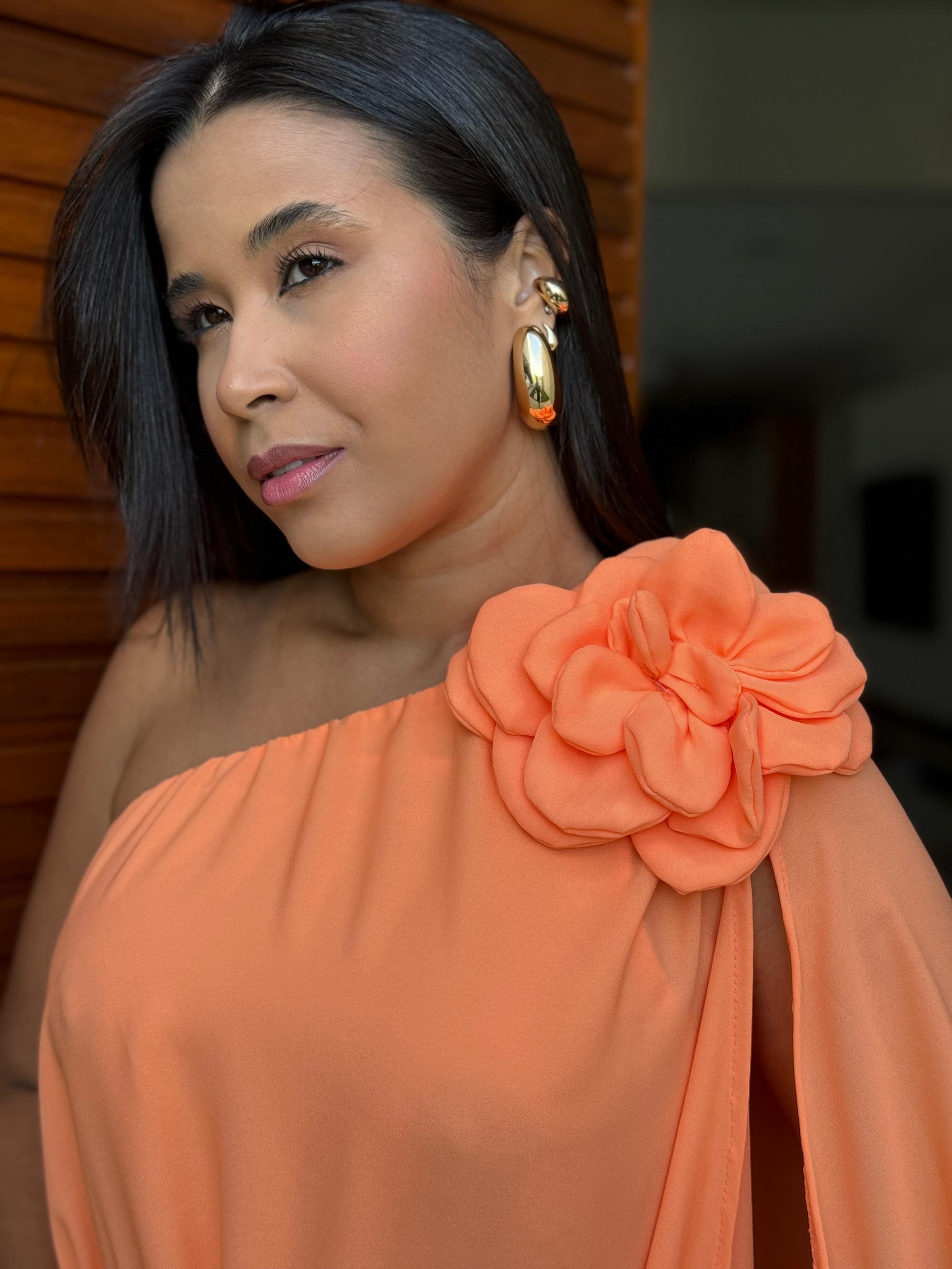 Vestido Mia- Ombro Só Flor Chifon