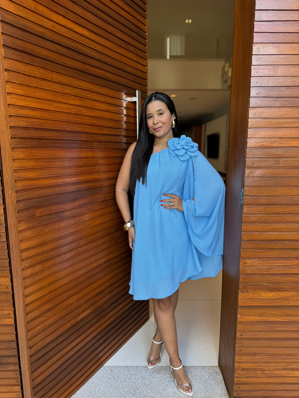 Vestido Mia- Ombro Só Flor Chifon