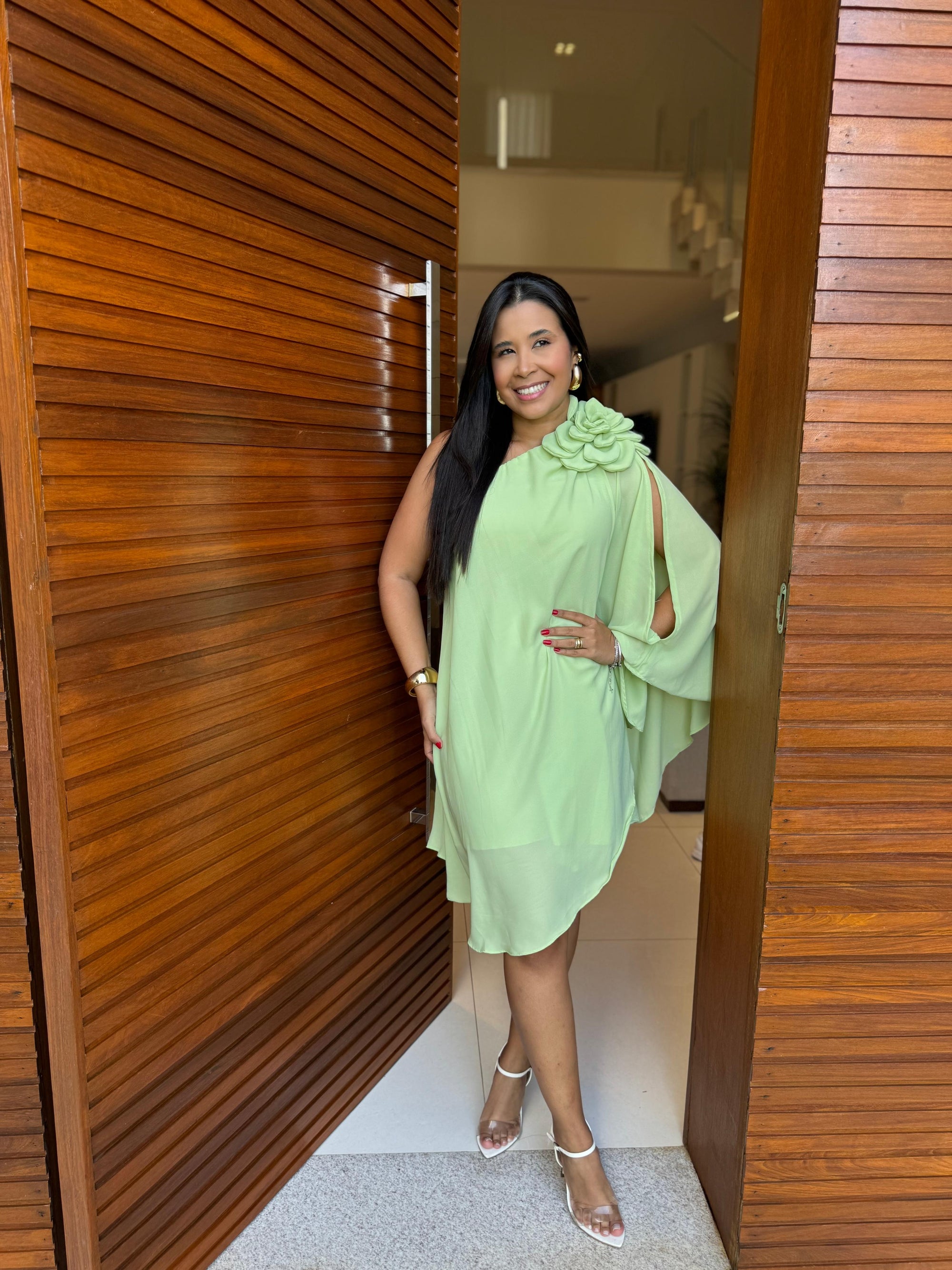 Vestido Mia- Ombro Só Flor Chifon